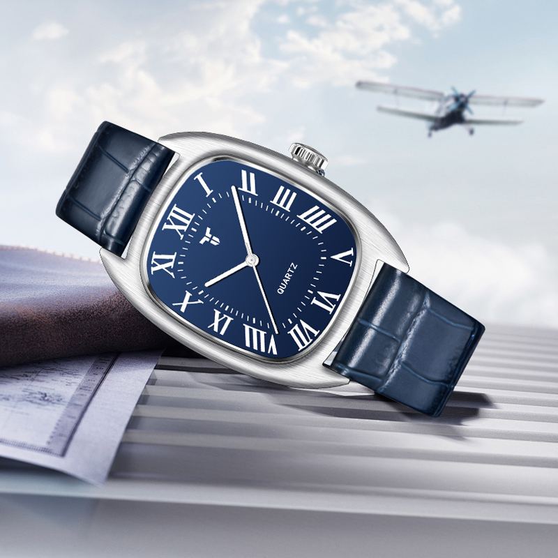 Leather Watch Band Men - TYBERLEY 2026 Nieuwe Herenhorloges Luxe Blauwe