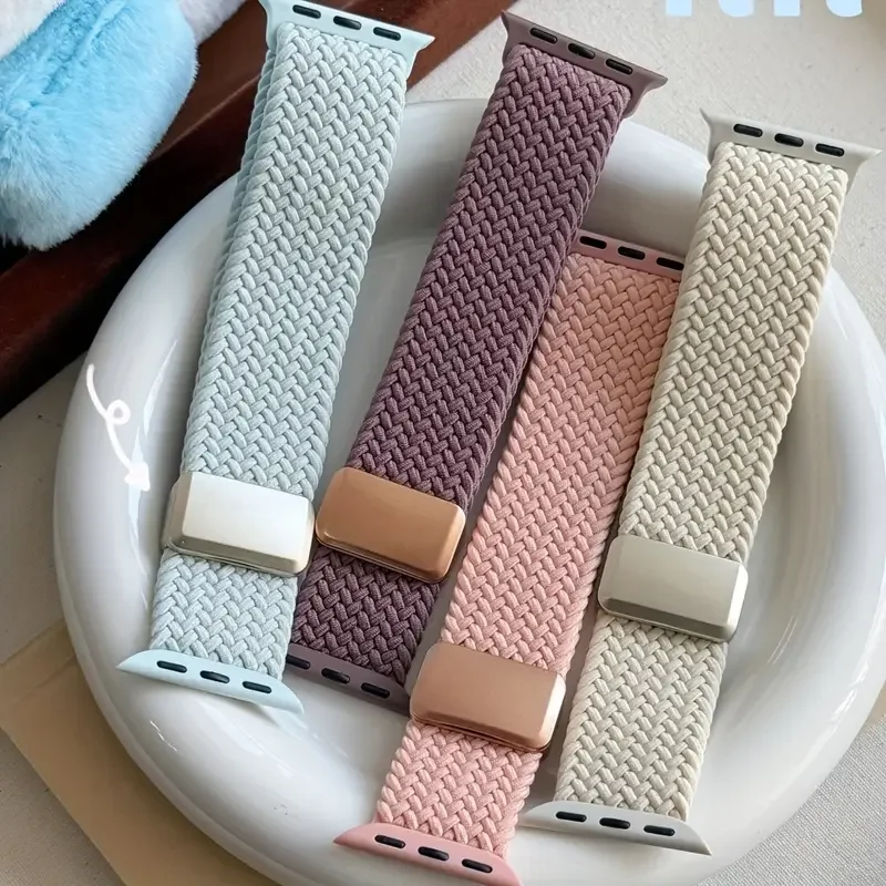 Milanese Loop Magnetic - Nylon gevlochten lusband voor Apple Watch