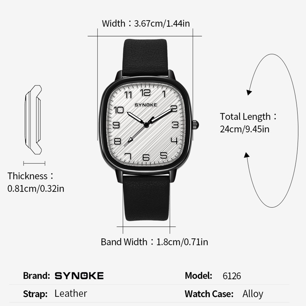 Horloge voor heren SYNOKE topm - Leather Watch Band Men recensie en prijs